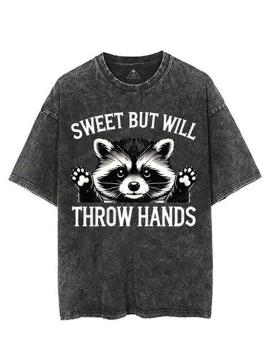 SWEET BUT WILL THROW HANDS VINTAGE GYM SHIRT