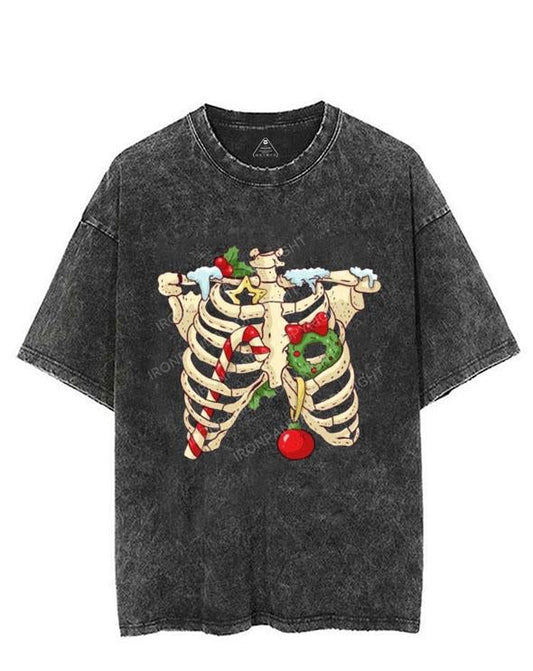 A CHRISTMAS SKELETON VINTAGE GYM SHIRT