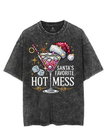 SANTA'S FAVORITE HOT MESS VINTAGE GYM SHIRT
