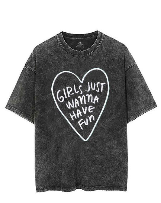 GIRLS JUST WANNA HAVE FUN VINTAGE GYM SHIRT