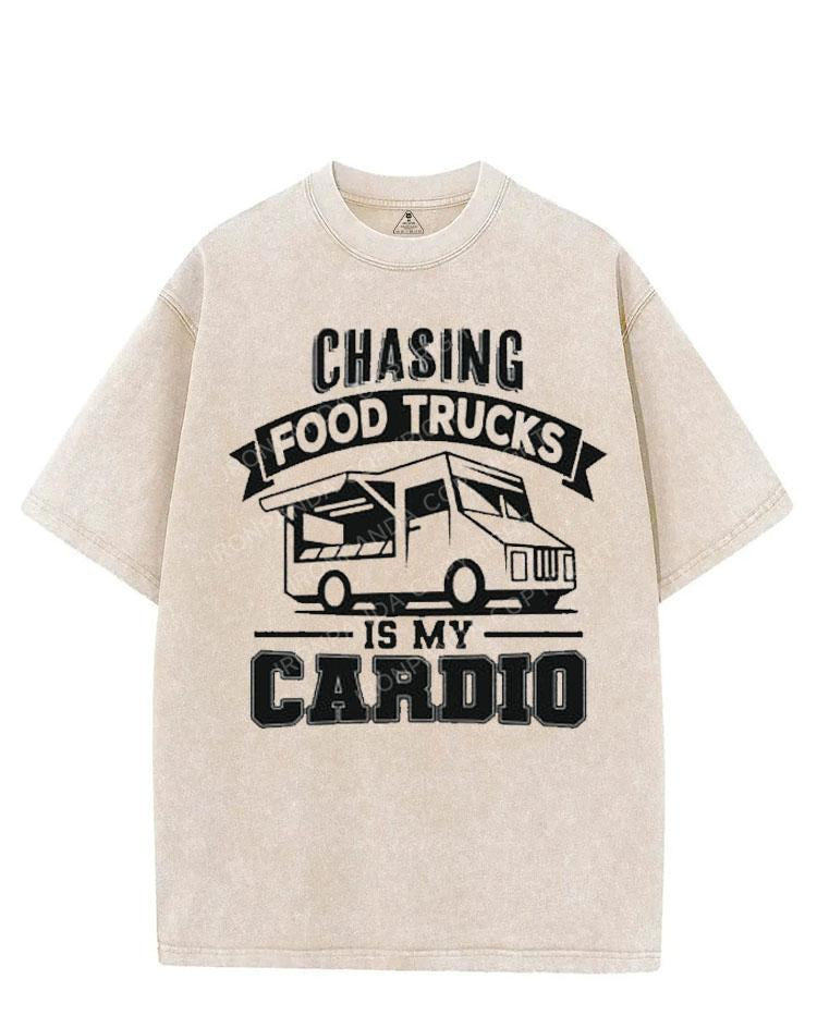 CHASING FOOD TRUCKS IS MY CARDIO VINTAGE GYM SHIRT