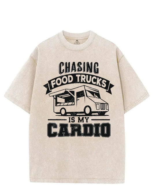 CHASING FOOD TRUCKS IS MY CARDIO VINTAGE GYM SHIRT