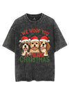 WE WOOF YOU A MERRY CHRISTMAS VINTAGE GYM SHIRT