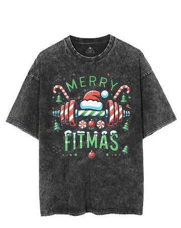 MERRY FITMAS VINTAGE GYM SHIRT