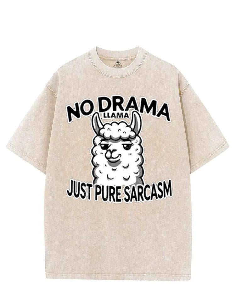 NO DRAMA LLAMA JUST PURE SARCASM VINTAGE GYM SHIRT