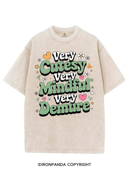 VERY CUTESY VERY MINDFUL VERY DEMURE VINTAGE GYM SHIRT