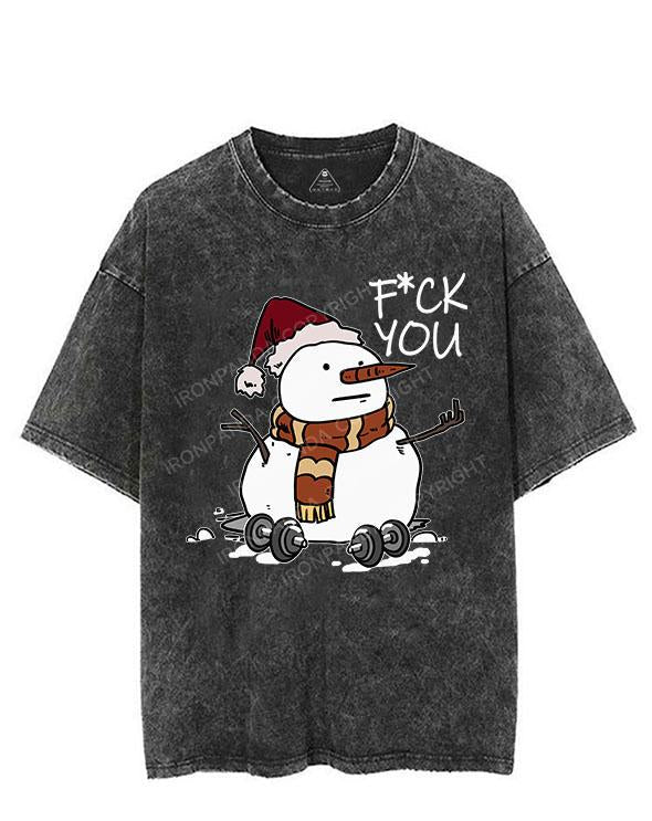 SNOWMAN FUCK YOU VINTAGE GYM SHIRT