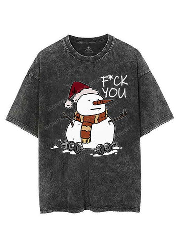 SNOWMAN FUCK YOU VINTAGE GYM SHIRT