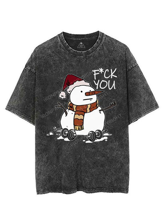 SNOWMAN FUCK YOU VINTAGE GYM SHIRT