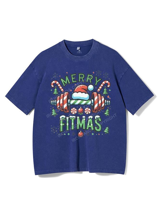 MERRY FITMAS VINTAGE GYM SHIRT