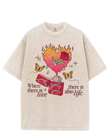 WHERE THERE IS LOVE THERE  IS LIFE VINTAGE GYM SHIRT