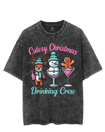 CUTESY CHRISTMAS DRINKING CREW VINTAGE GYM SHIRT