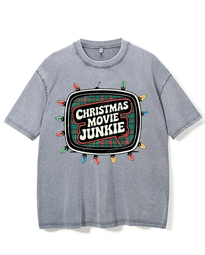CHRISTMAS MOVIE JUNKIE VINTAGE GYM SHIRT
