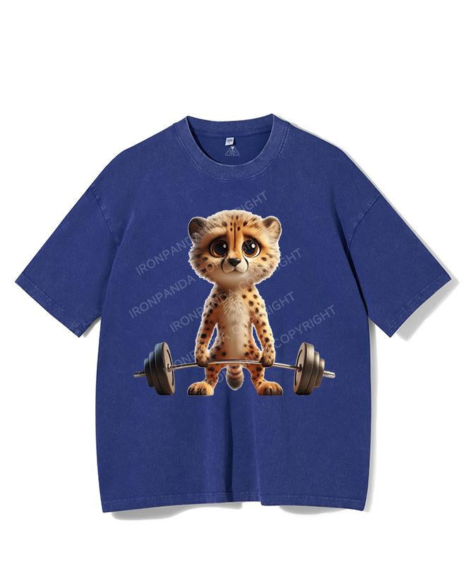IRON-PUMPING LEOPARD VINTAGE GYM SHIRT