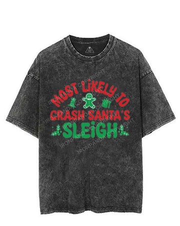 MOST LIKELY TO CRASH SANTA'S SLEIGH VINTAGE GYM SHIRT