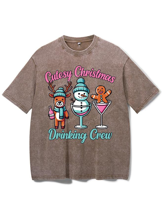 CUTESY CHRISTMAS DRINKING CREW VINTAGE GYM SHIRT