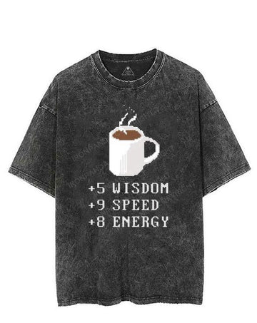 DRINKING COFFEE +8 ENERGY VINTAGE GYM SHIRT