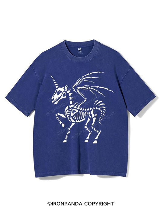 FLYING UNICORN SKELETON VINTAGE GYM SHIRT