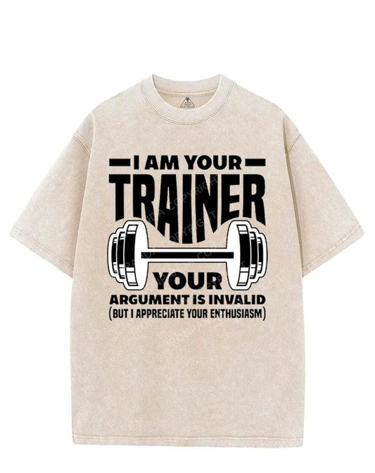 I AM YOUR TRAINER YOUR ARGUMENT IS INVALID VINTAGE GYM SHIRT