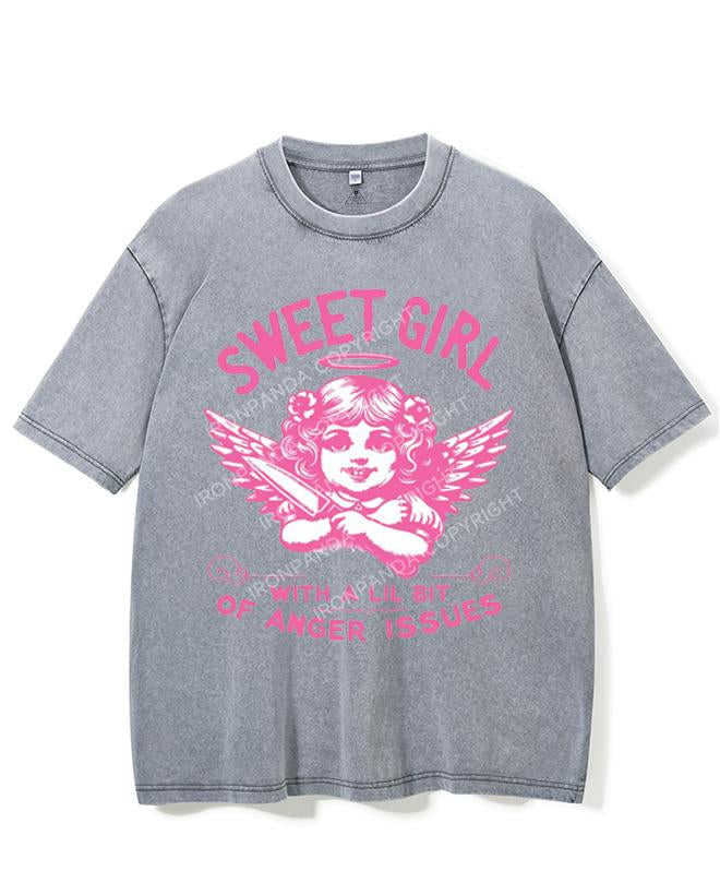 SWEET GIRL WITH A LIL BIT OF ANGER ISSUES VINTAGE GYM SHIRT