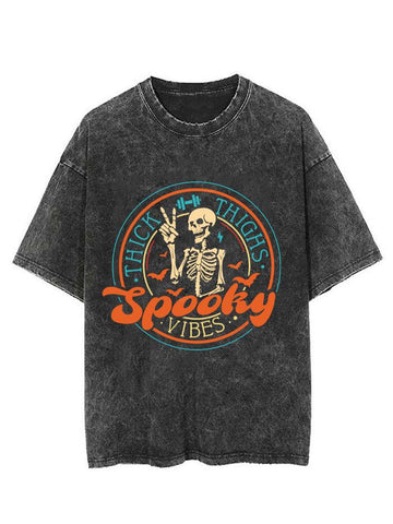 THICK THIGHS SPOOKY VIBES  VINTAGE GYM SHIRT