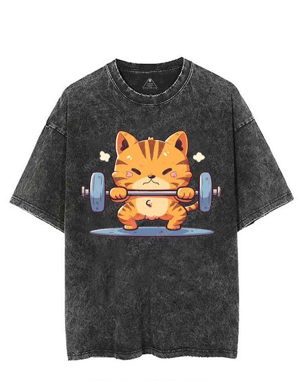 KITTEN AT GYM VINTAGE GYM SHIRT