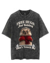 FREE HUGS JUST KIDDING DON'T TOUCH ME VINTAGE GYM SHIRT