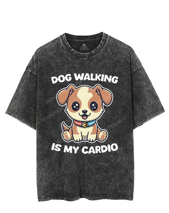 DOG WALKING IS MY CARDIO VINTAGE GYM SHIRT