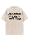 I LIFT HEAVY I PET CATS AND I KNOW THINGS VINTAGE GYM SHIRT