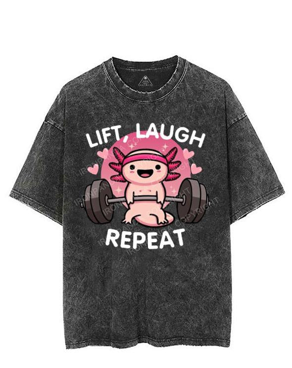 LIFT, LAUGH, REPEAT AXOLOTL VINTAGE GYM SHIRT