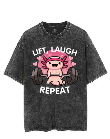LIFT, LAUGH, REPEAT AXOLOTL VINTAGE GYM SHIRT