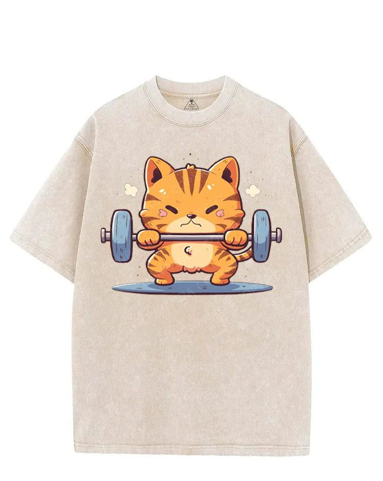 KITTEN AT GYM VINTAGE GYM SHIRT