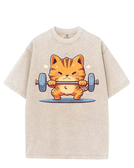KITTEN AT GYM VINTAGE GYM SHIRT
