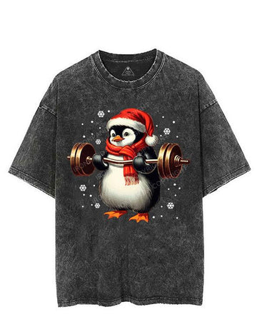 CHRISTMAS DEADLIFT PENGUIN VINTAGE GYM SHIRT