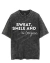 SWEAT, SMILE AND BE GORGEOUS VINTAGE GYM SHIRT