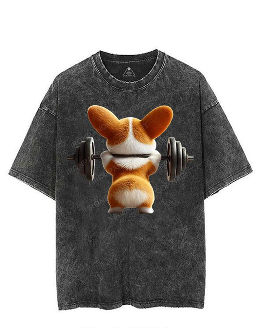 CHEEKY CORGI LIFTS VINTAGE GYM SHIRT