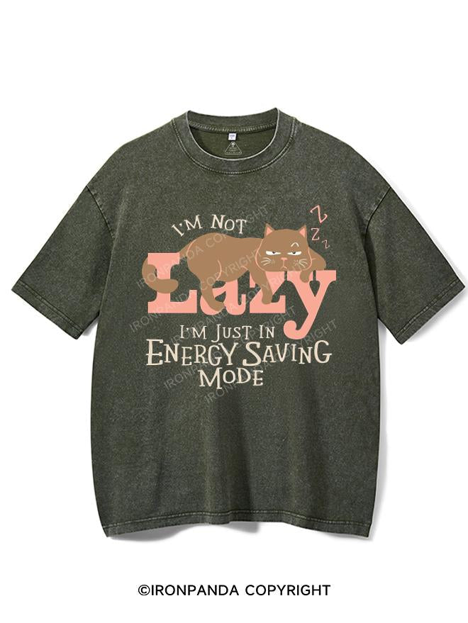 I'M NOT LAZY I'M JUST IN ENERGY SAVING MODE VINTAGE GYM SHIRT