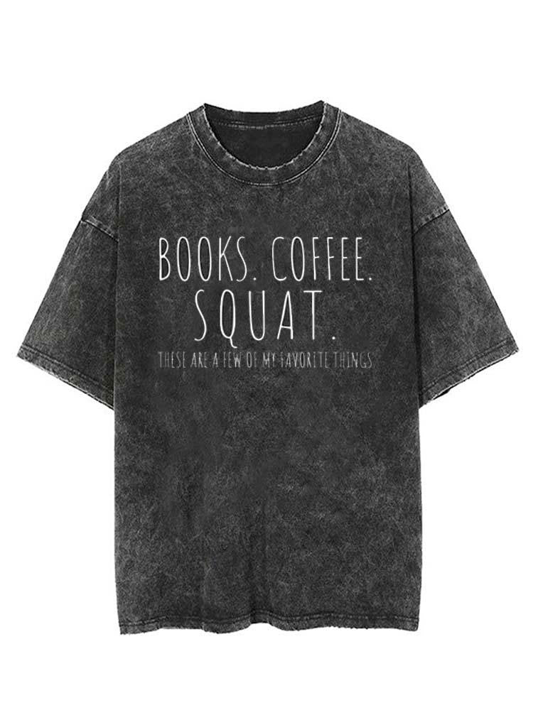 Fitness 'Book Coffee' Squat VINTAGE GYM SHIRT