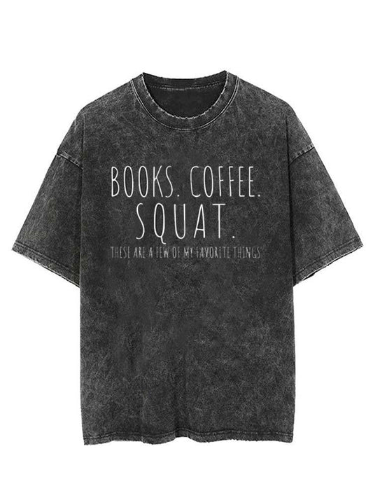 Fitness 'Book Coffee' Squat VINTAGE GYM SHIRT