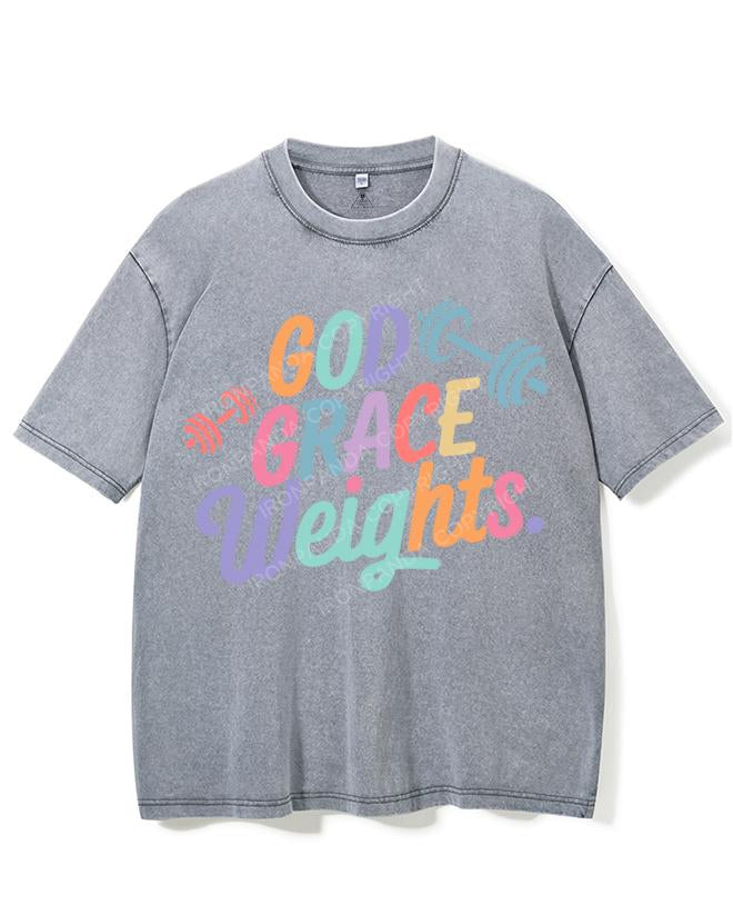 GOD GRACE WEIGHTS VINTAGE GYM SHIRT