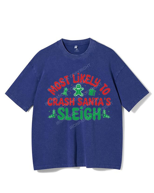 MOST LIKELY TO CRASH SANTA'S SLEIGH VINTAGE GYM SHIRT