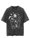 GRIM REAPER RIDING A CAT VINTAGE GYM SHIRT