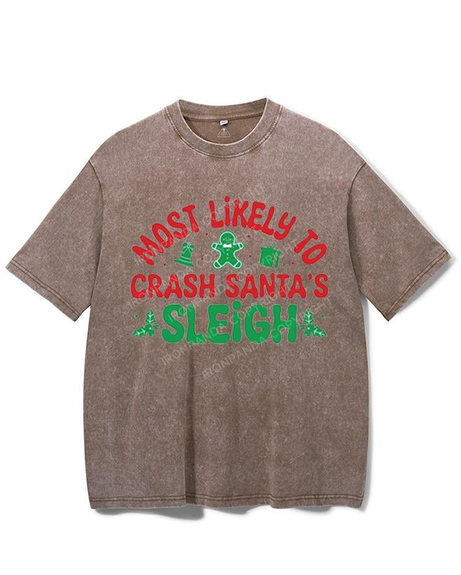 MOST LIKELY TO CRASH SANTA'S SLEIGH VINTAGE GYM SHIRT