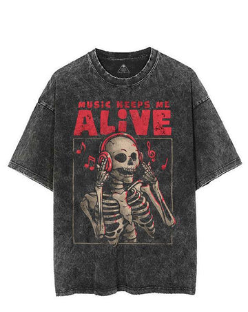 MUSIC KEEPS ME ALIVE VINTAGE GYM SHIRT