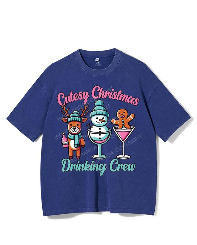 CUTESY CHRISTMAS DRINKING CREW VINTAGE GYM SHIRT