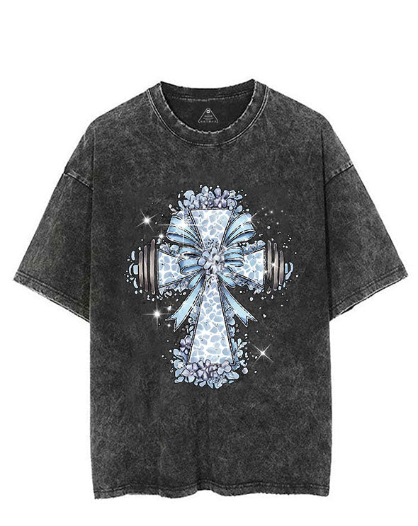 BLOSSOMING STRENGTH CROSS VINTAGE GYM SHIRT