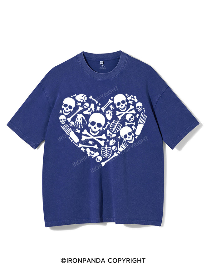 SKELETON HEART VINTAGE GYM SHIRT