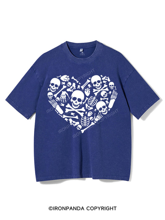 SKELETON HEART VINTAGE GYM SHIRT