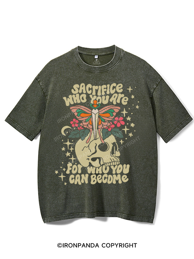 SACRIFICE WHO YOU ARE FOR WHO YOU CAN BECOME VINTAGE GYM SHIRT
