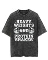 HEAVY WEIGHTS AND PROTEIN SHAKES VINTAGE GYM SHIRT